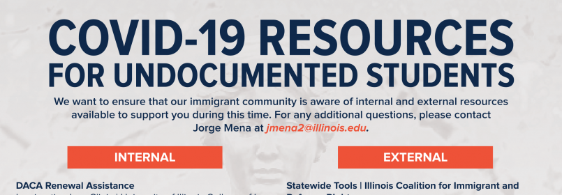 Flyer for COVID-19 Resources for undocumented students